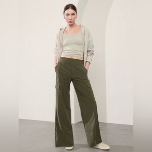 Athleta Brooklyn Heights Aspen Olive Wide Leg Pants